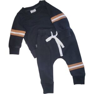 Olive + Scout 2 Piece Jogger Set Black Baby Boys 6-12 Months